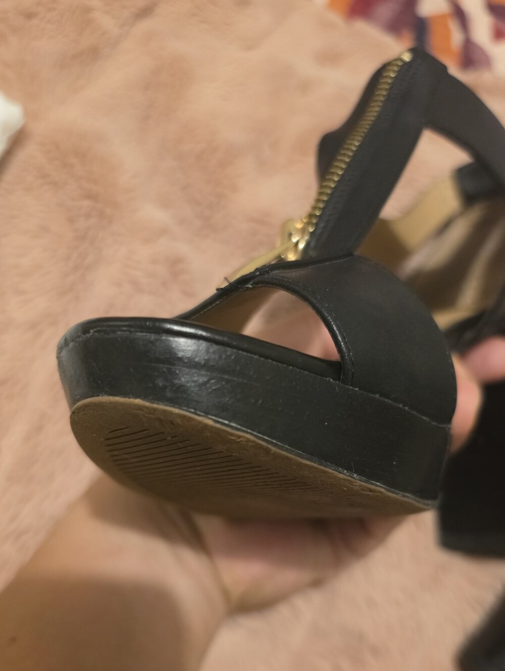 Franco Sarto-Myriad Black T-Zip Block Heel Sandal - Picture 13 of 16